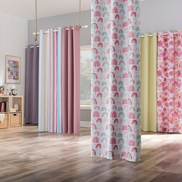 Sun Zero Pippa Stripes 100% Blackout Grommet Curtain Panel, Single Panel