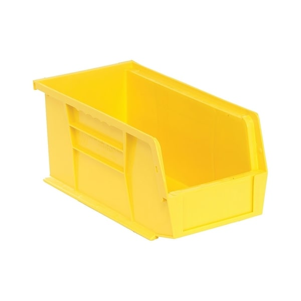 Quantum Polypropylene Yellow Ultra Stack and Hang Bin 10 7/8"L x 5 1/2"W x 5"H - 12 Pack