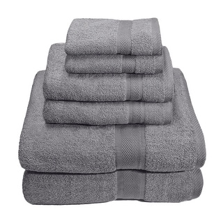 Ring Spun Cotton 6 Piece Towel Set - Dark Grey - Dark Grey