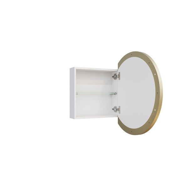 One Door Steel Frame Round Shape Medicine Cabinet