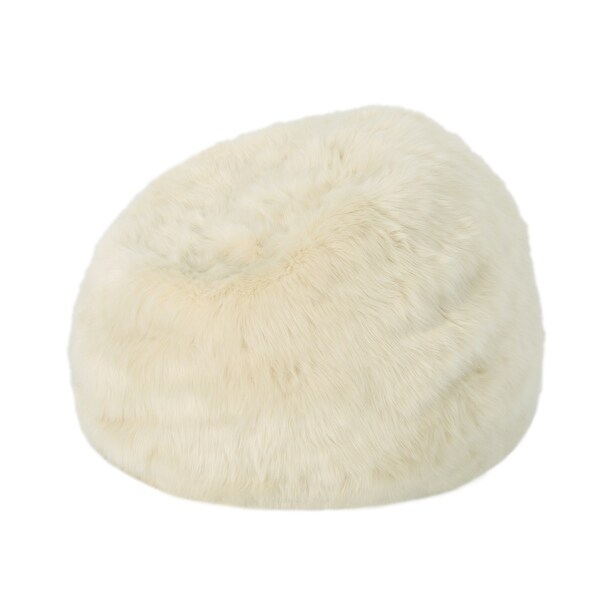Lowery Modern Faux Fur Bean Bag Cover Replacement Cover by Christopher Knight Home