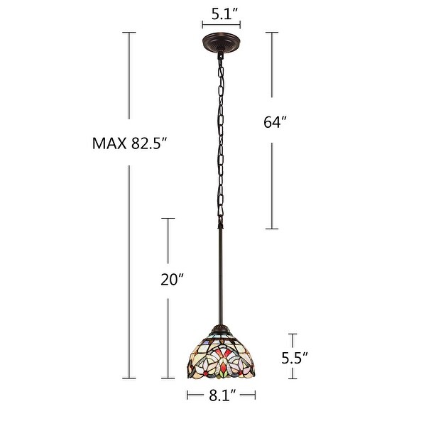 Tiffany-Style Victorian Design 1-light Dark Bronze Hanging Pendant - Dark Bronze