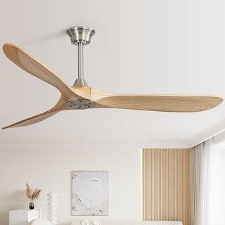 60" Farmhouse Ceiling Fan without Lights, Remote Control and Reversible Motor,6 Wind Speed,Sloped Ceiling Adaptable - N/A