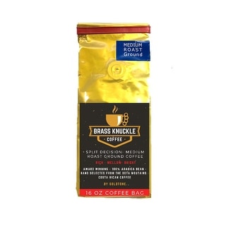 Brass Knuckle Coffee - Split Decision - Medium Roast, Arabica Ground, Costa Rica 16 OZ - Brown