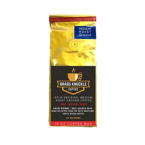 Brass Knuckle Coffee - Split Decision - Medium Roast, Arabica Ground, Costa Rica 16 OZ - Brown