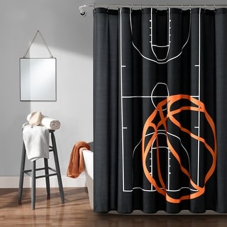 Lush Decor Basketball Game Shower Curtain Single