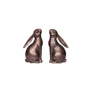 Bronze Resin Bunny Shaped Bookends (Set of 2 Pieces)