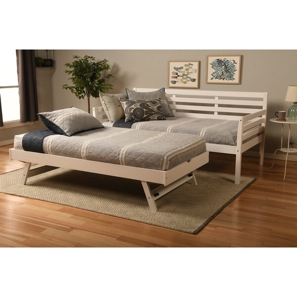 Somette Boho Daybed and Pop Up Bed with Linen Aqua Mattress