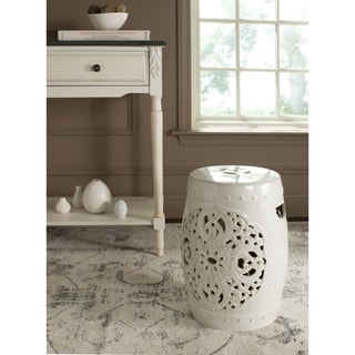 SAFAVIEH Flora Cream Ceramic Decorative Garden Stool