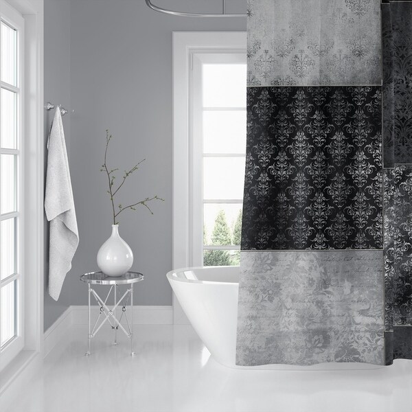 ECLECTIC BOHEMIAN PATCHWORK DARK GREY Shower Curtain by Kavka Designs
