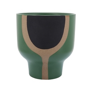 Ceramic 9" Mushroom Planter, Olive 10.0"H - 9.0" x 9.0" x 10.0"