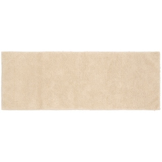 Queen Cotton Washable Bathroom Rug, or Set in Natural