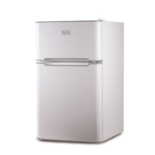 BLACK+DECKER BCRDK32W 2 Door Mini Fridge with Separate True Freezer,White