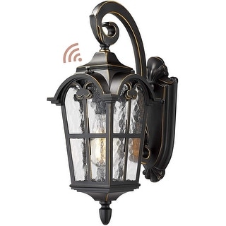 Dusk to Dawn Sensor Outdoor Wall Mounted Light with Water Glass Shade