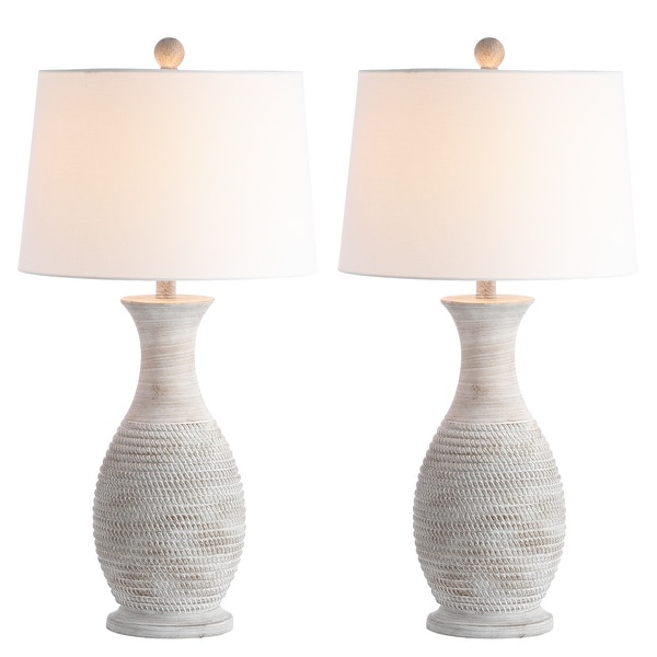 SAFAVIEH Lighting Bentlee Grey 30-inch LED Table Lamp (Set of 2) - 15"x15"x30"