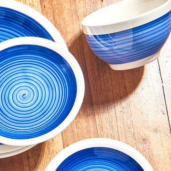 American Atelier Spiral Sapphire 12 Pc Dinnerware Set