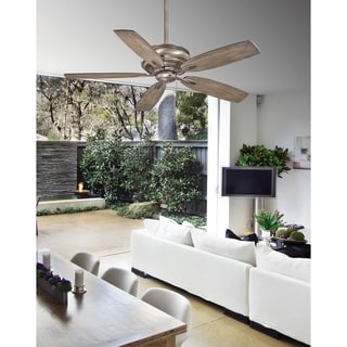 Timeless Ceiling Fan in Burnished Nickel finish w/ Seashore Grey blades by Minka Aire