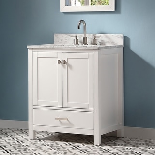 Whitney 30'' Free-standing Single Bathroom Vanity with Marble Vanity Top - 30