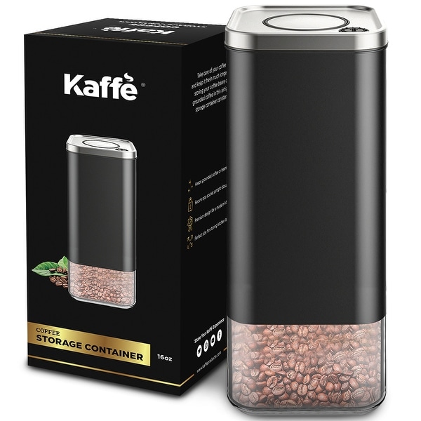 Glass Storage Container. Coffee Canister by Kaffe - Stainless Steel