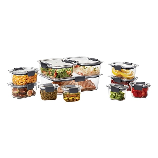 Rubbermaid Brilliance Food Storage Containers, 22-Piece Set. Clear - 7.8H x 8.9L x 11.3W Inches