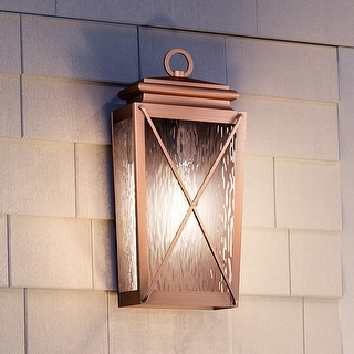 Luxury Vintage Outdoor Wall Sconce, 17.875"H x 8"W, with Transitional Style, Antique Copper, BWP1410 by Urban Ambiance - 17.88