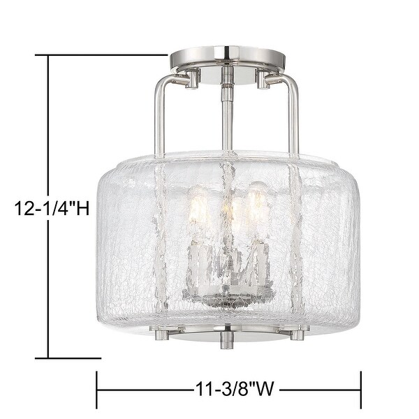 Savoy House Avalon 3-Light Semi-Flush Ceiling Light in Black