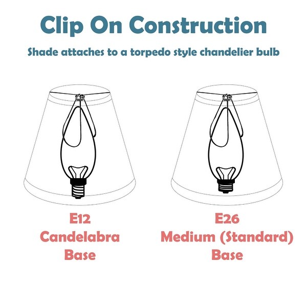 Aspen Creative Hardback Empire Chandelier Clip-On Lamp Shade (2 Pack), White, (2 1/2" x 4" x 5" )