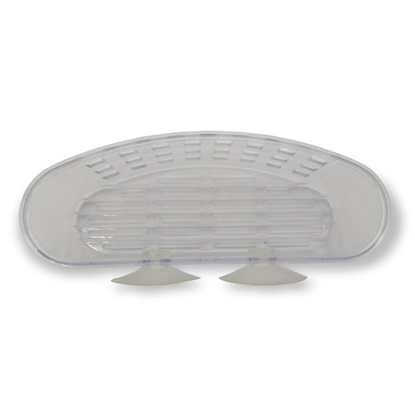 Handy Housewares Kitchen Sink Caddy Dish Soap Scrubber Sponge Holder Basket with Suction Cups - Clear