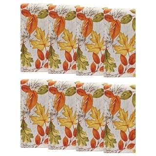 Autumn Leaves Fall Printed Napkins, Set of 8 - 17"x17"
