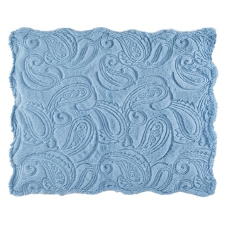 Paisley Textured Fake Fur Scalloped Edge Pillow Sham