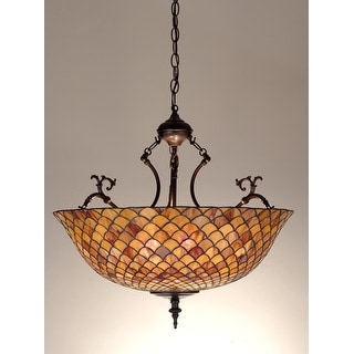 Meyda Tiffany 3 Light 24" Wide Pendant with Handmade Shade