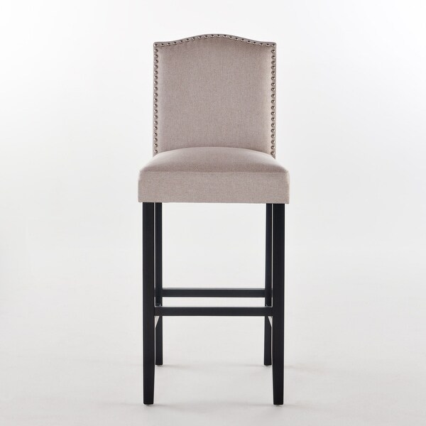 Darren Contemporary Upholstered Barstools with Nailhead Trim (Set of 2) by Christopher Knight Home