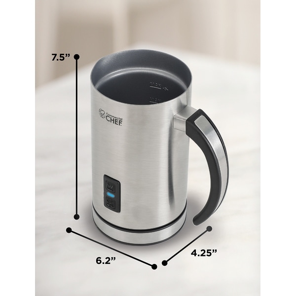 Commercial Chef Milk Frother,Electric Milk Steamer Stainless Steel