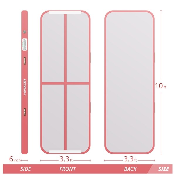 inQracer Gymnastics Mat Air Mats 10ft, Inflatable Tumbling Mat Tumble Track Air Floor with Electric Air Pump