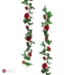 6ft Artificial Rose Flower Garland Hanging Vine