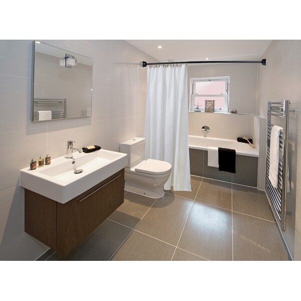 Utopia Alley Rustproof Curved Shower Rod, Aluminum, 45" to 72" Wide (Matt Black) - Matt black