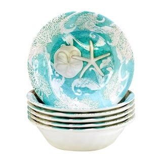 Certified International Inspired Coast 22 oz. Melamine All Purpose Bowl, Set of 6 - 22 oz.