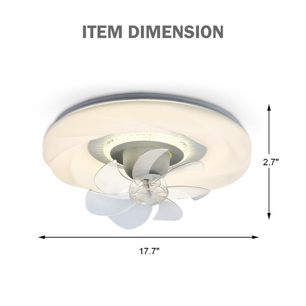 Oaks Aura 20in.Italian Cream Style Low Profile Ceiling Fan with Light,360°Rotate Dual Control Flush Mount Ceiling Fan