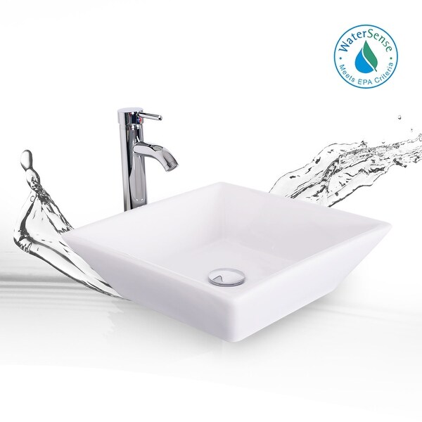 24" Bathroom Vanity Set Tempered Glass/ Ceramics Sink Combo Wall Mounted Natural Cabinet Faucet Drain Mirror