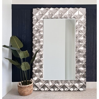 Allan Andrews Krystal Wall Mirror in Silver with Wood Frame