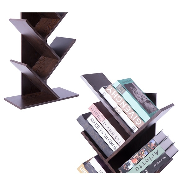 Carbon Loft Drake Wooden 9-shelf Tree Magazine CD Storage Bookcase