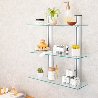 Danya B. Wall-mounted Glass Bathroom Shelving Unit