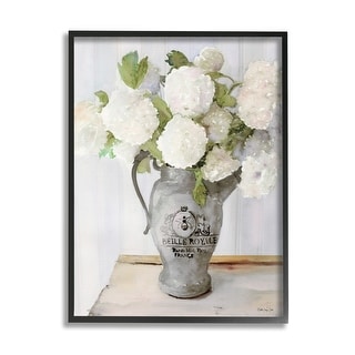 Stupell White Hydrangea in French Country Pitcher Still Life Framed Wall Art - Multi-Color
