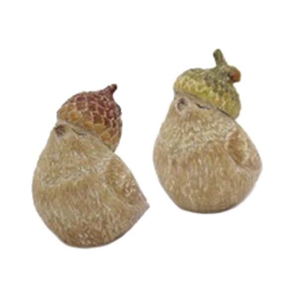 Harvest Bird with Acorn Hat Figurine (Set of 6)