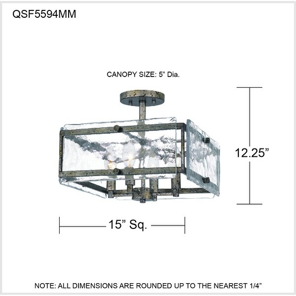 Lancer 4-Light Mottled Silver Semi-Flush Mount - Mottled Silver