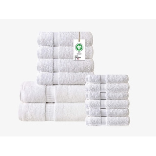 Delara Organic Cotton Feather Touch Quick Dry 650 GSM Towel Set, (12-Piece Set)