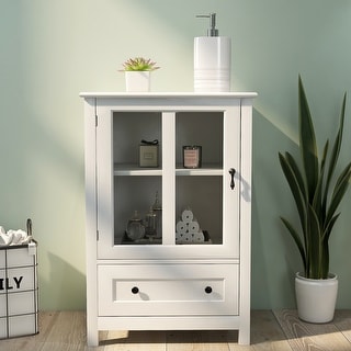 Buffet Storage Cabinet with Single Glass Doors