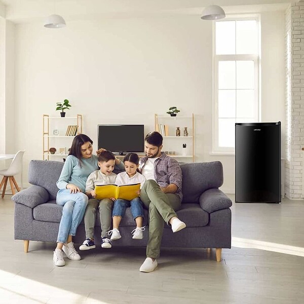 Upstreman Mini Fridge with Freezer - Black (3.2 Cu.Ft. )