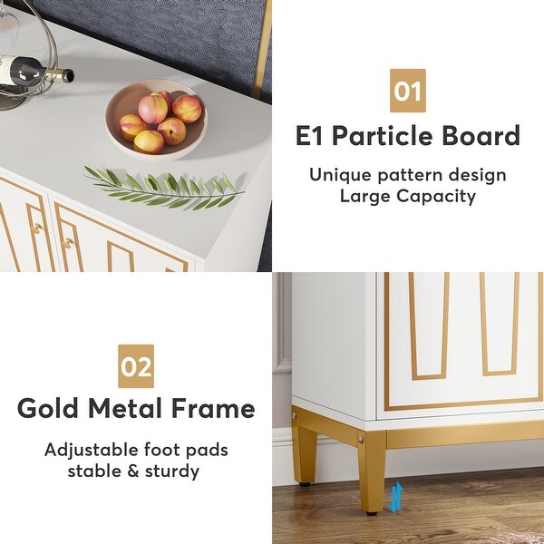 White Storage Cabinet, Modern Freestanding Display Cabinet Sideboard