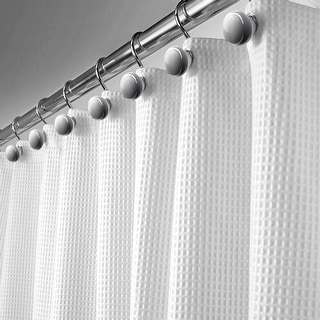 White Waffle Shower Curtain with PEVA liner (72 x 72 in.)